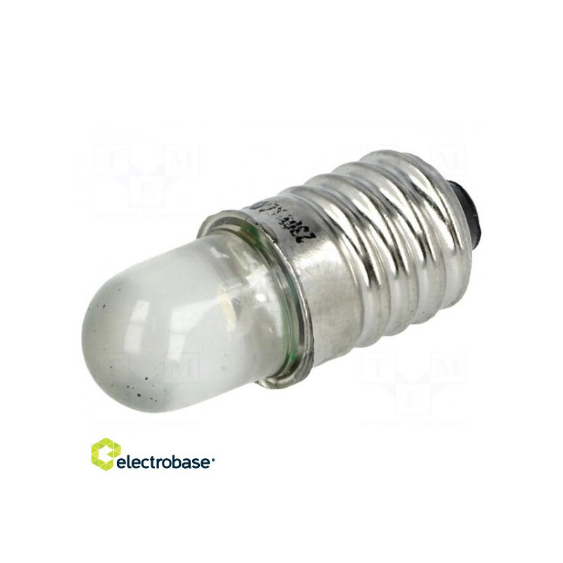 LED lamp white, E10, 230VAC, 1100÷1600 mcd