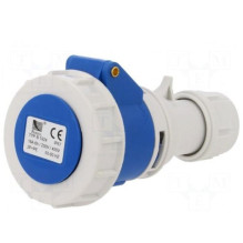 Jungtis: kintamosios srovės maitinimo šaltinis, kištukas, lizdas, 16A, 400VAC, IEC 60309, IP67