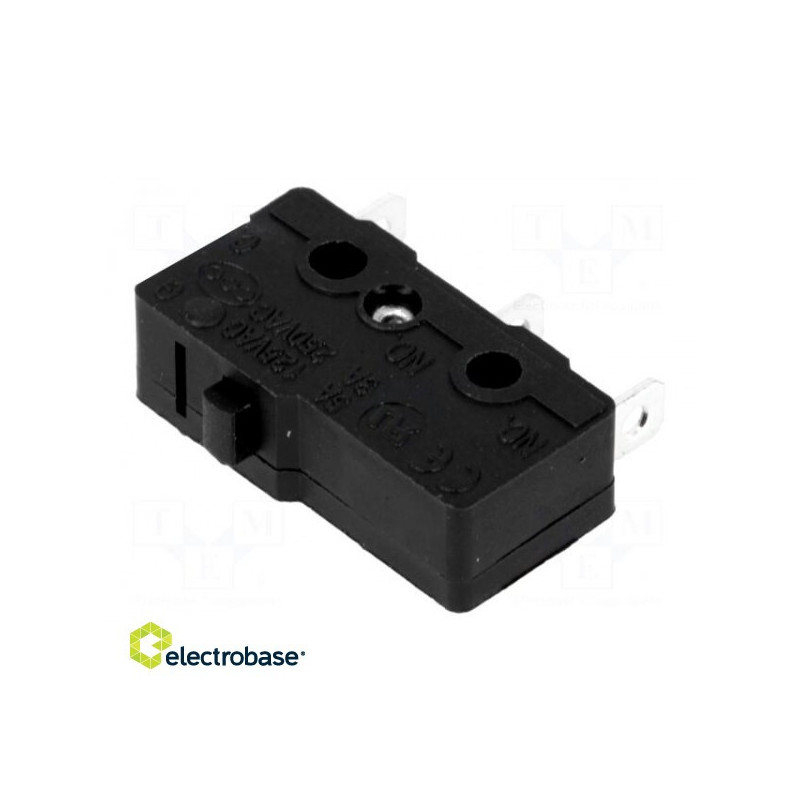 Microswitch SNAP ACTION, without lever, SPDT, 3A / 250VAC, ON (ON)