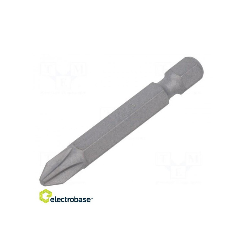Screwdriver bit, Phillips, PH2, Total length: 50 mm