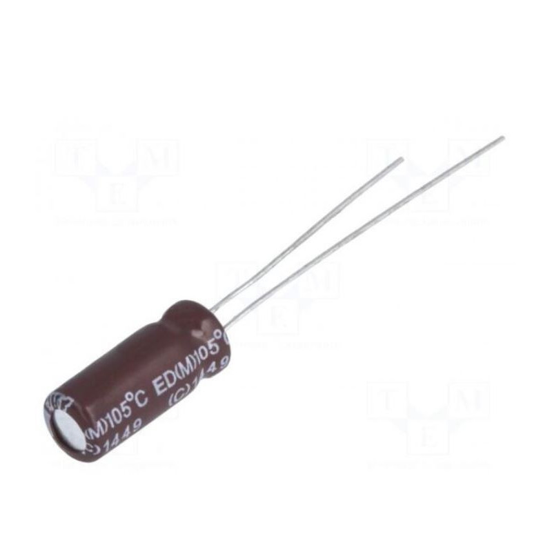 Kondensatorius: elektrolitinis, mažos varžos, THT, 2200uF, 50VDC, ±20%