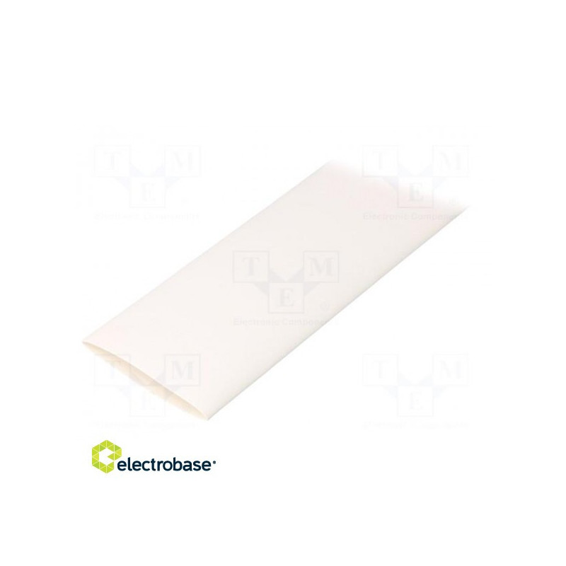 Heat shrink sleeve, adhesive-free, 2:1, 32 mm, L: 1 m, white, polyolefin
