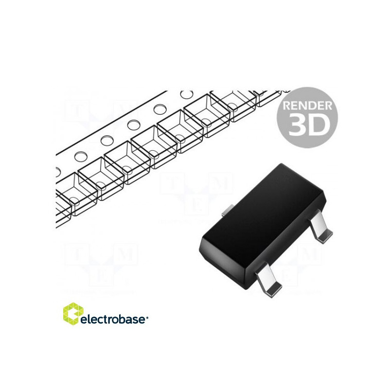 Tranzistorius: N-MOSFET, vienpolis, 30 V, 2,8 A, 1,4 W, SOT24
