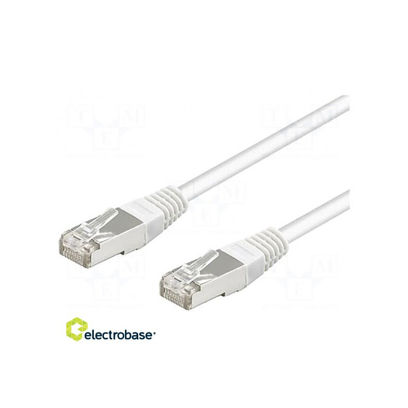 Komutacinis laidas, SF/UTP, 5e, balastas, CCA, PVC, baltas, 10m, 26 AWG