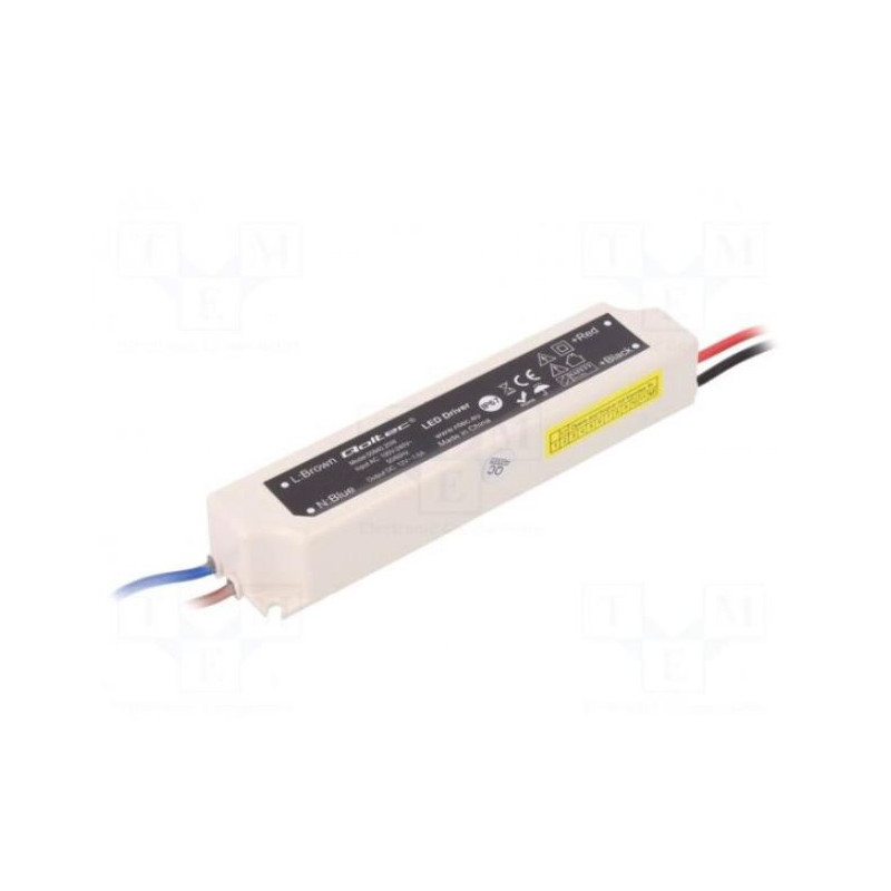 Maitinimo šaltinis: impulsinis, LED, 20 W, 12 V nuolatinės srovės, 1,6 A, IP67, LAUKO: 2