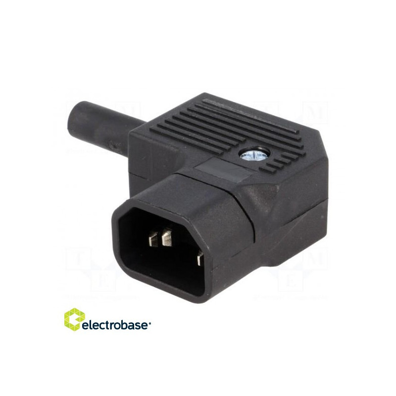 Jungtis: kintamosios srovės maitinimo šaltinis, kištukas, vyriškas, 10A, 250 V kintamoji srovė, IEC 60320, C14 (E)