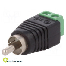Perėjimas: adapteris, mono, gnybtų blokas, RCA kištukas, PIN: 3