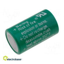 Baterija: ličio, 3V, 1/2AA, 1/2R6, Ø14,6x25mm, 950 mAh