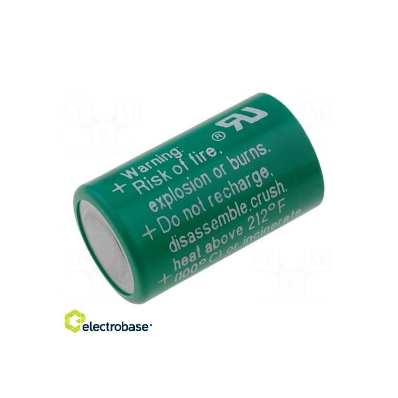 Baterija: ličio, 3V, 1/2AA, 1/2R6, Ø14,6x25mm, 950 mAh