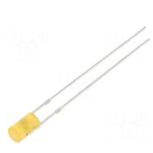 LED, 3 mm, orange, 330mcd, 140°, Front: flat, Pitch: 2.54 mm, 225mW