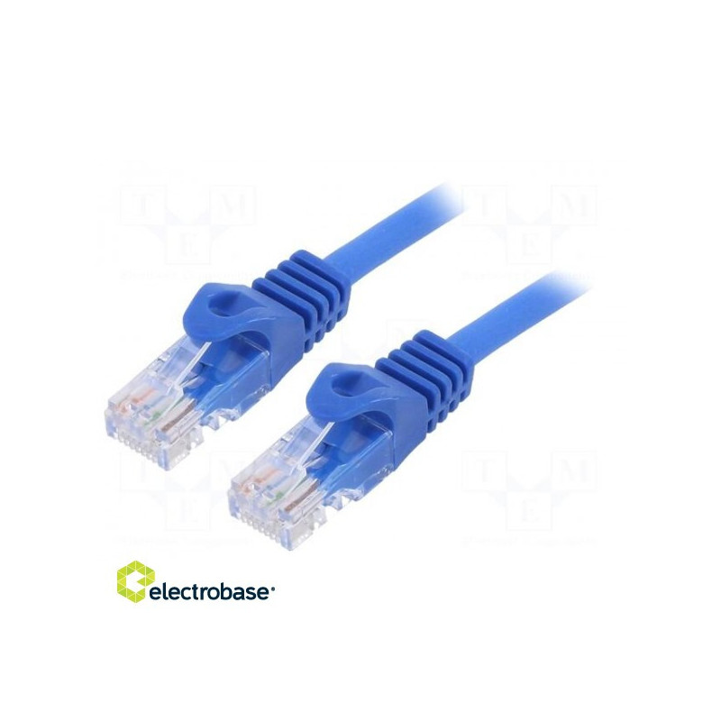 Patch cord U / UTP 6 stranded CCA PVC blue 5m 26AWG Cablexpert