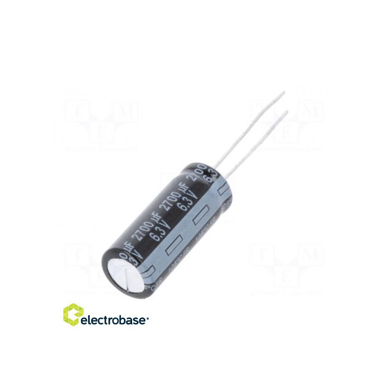 Kondensatorius: elektrolitinis, mažos varžos THT 2200uF 10VDC ±20%