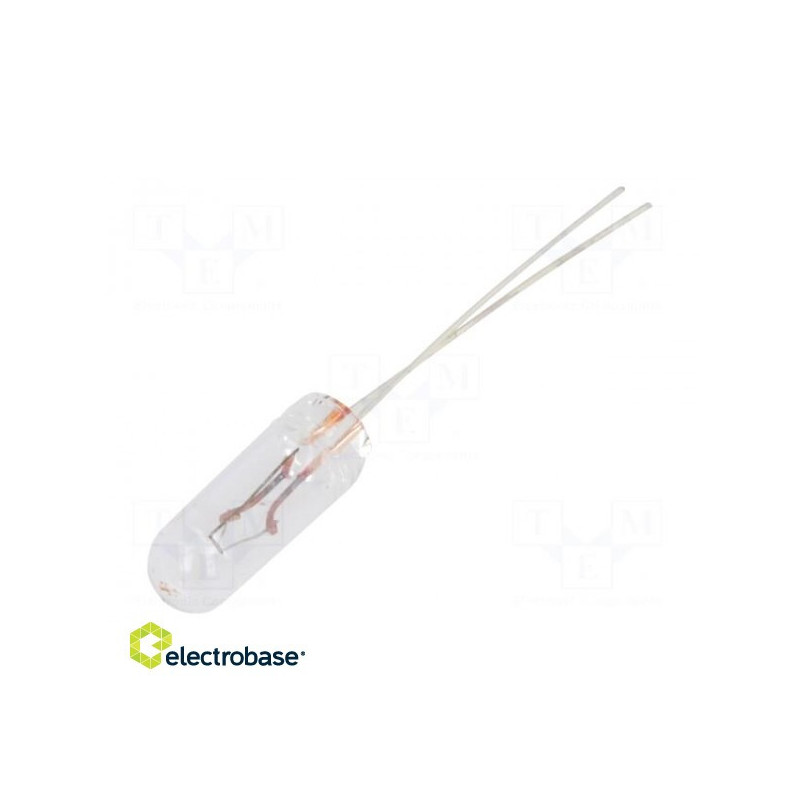 Kaitrinė lempa: miniatiūrinė 12 V nuolatinės srovės 80 mA lemputė: T1 1/4 ¨: 4,2 mm