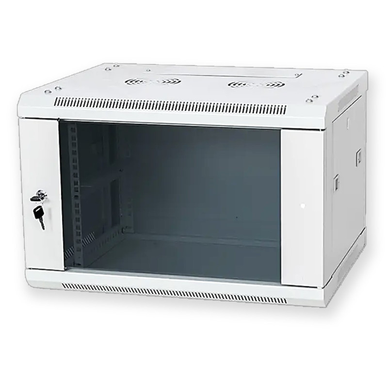 Prie sienos montuojama 19 colių serverio spintelė 6U · 600 × 600 × 370 mm · Metalinė · Nesurinkta (plokštos konstrukcijo