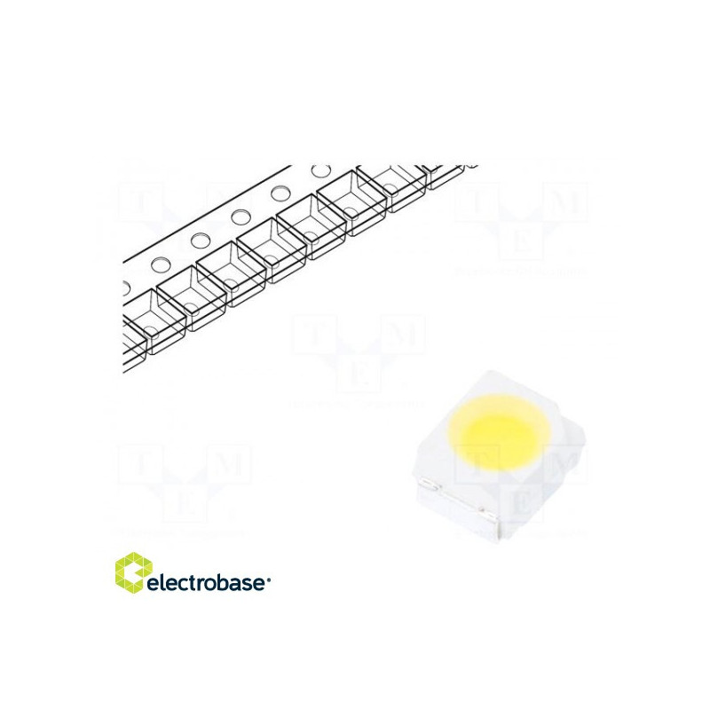 LED SMD 3528, PLCC2 white neutral 3500÷5300mcd 3950-4600K 70