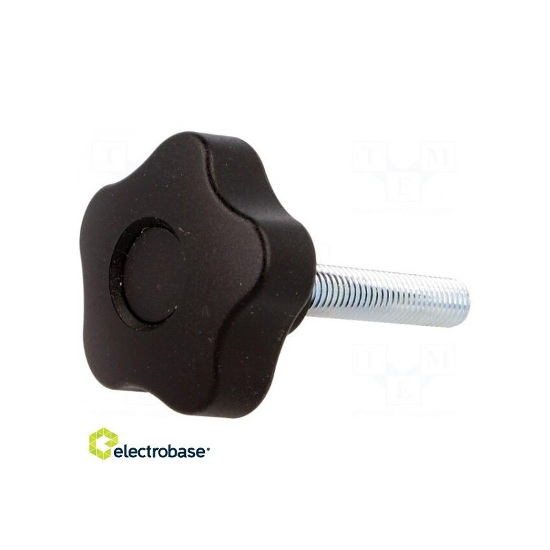 Mygtukas, Ø: 50 mm, išorinis sriegis: M10, 50 mm, aukštis: 32 mm, technopolimeras (PP)