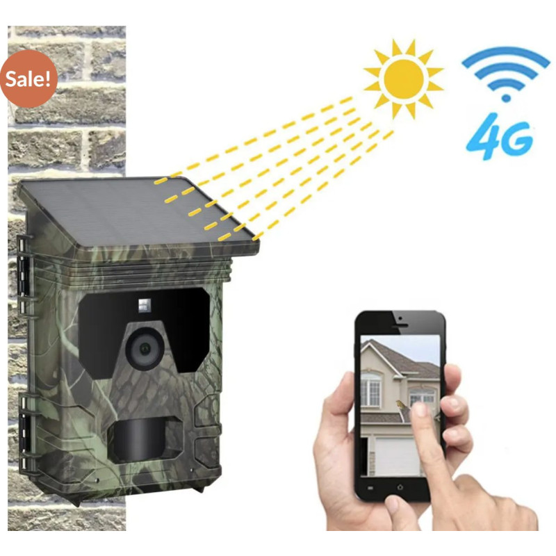 4G LTE Hunting Camera, APP, 4K, Life Video, Solar