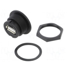 Socket, USB A, panel mount,...