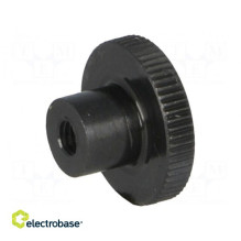 Rankenėlė ¨: 12 mm Vidinis sriegis: M3 A: 7,5 mm Plienas DIN: 466, rievėtas