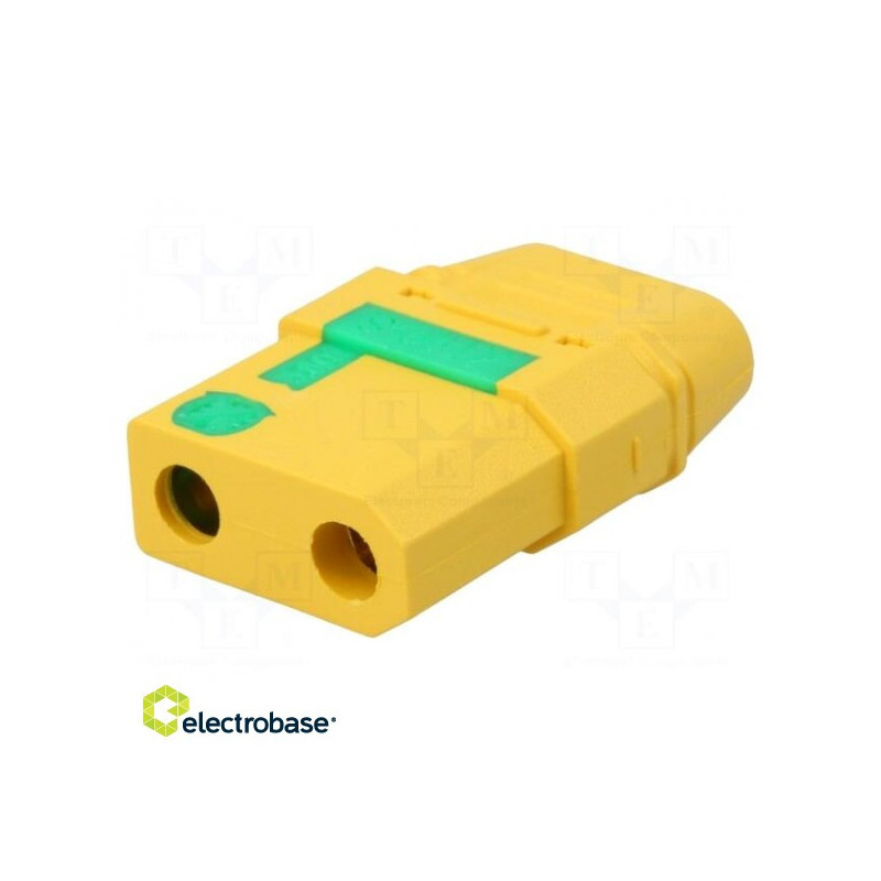 Plug DC supply XT90 female PIN: 2 for cable soldered 40A 500V