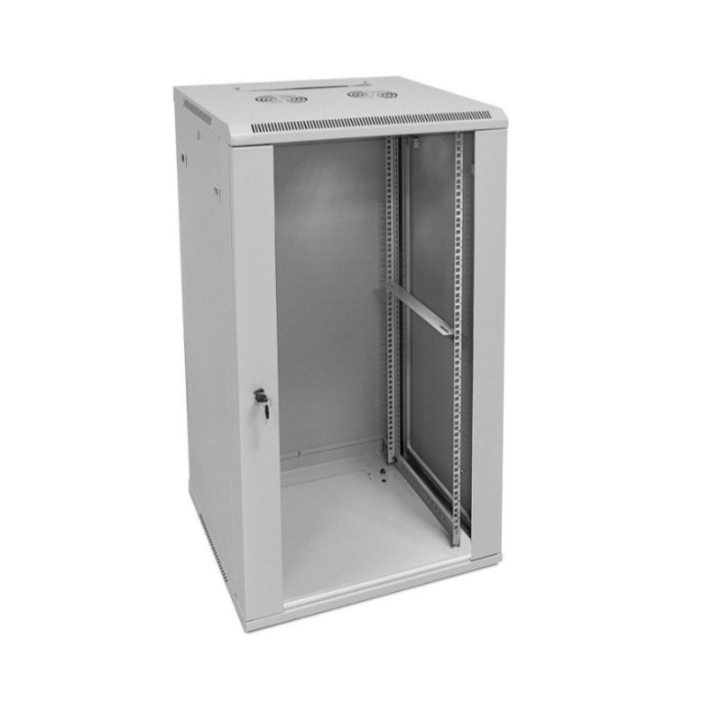 22U 19" sieninė spintelė / 600 x 600 x 1082 mm / Pilka / Nesurinkta
