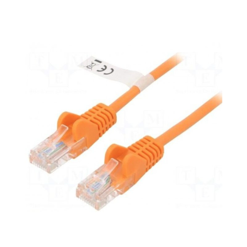 Komutacinis laidas U / UTP 5e daugiagyslis CCA PVC oranžinis 0,5 m 26AWG