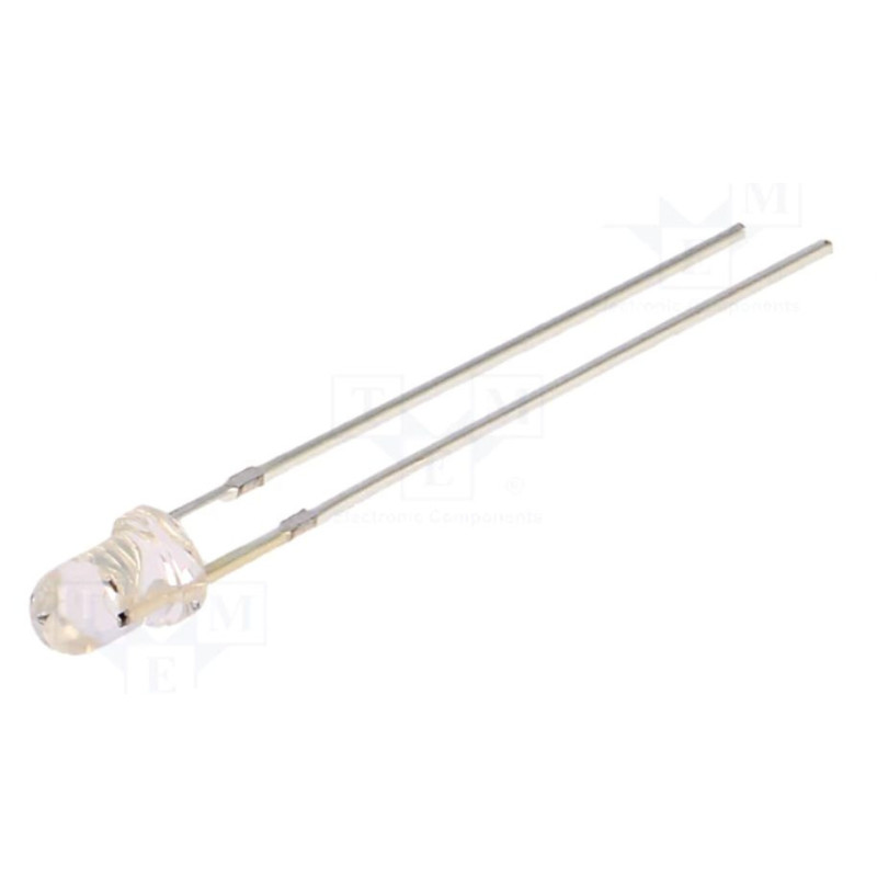 LED 3mm red 1120÷1560mcd 30° Front: convex Pitch: 2.54mm