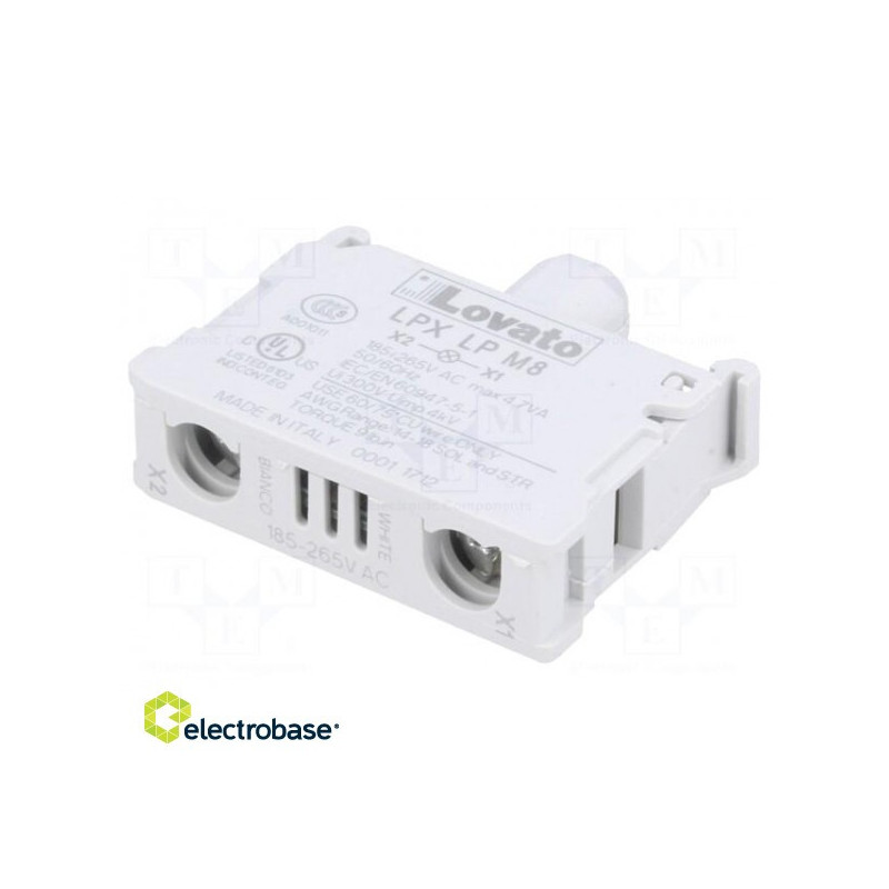 Lighting unit, 22 mm, Platinum, -25÷70°C, Lighting: LED, front