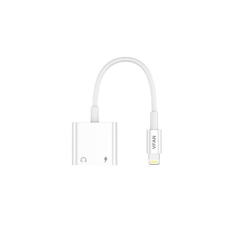 L10 Adapter Lightning to Lightning+Aux 10cm white