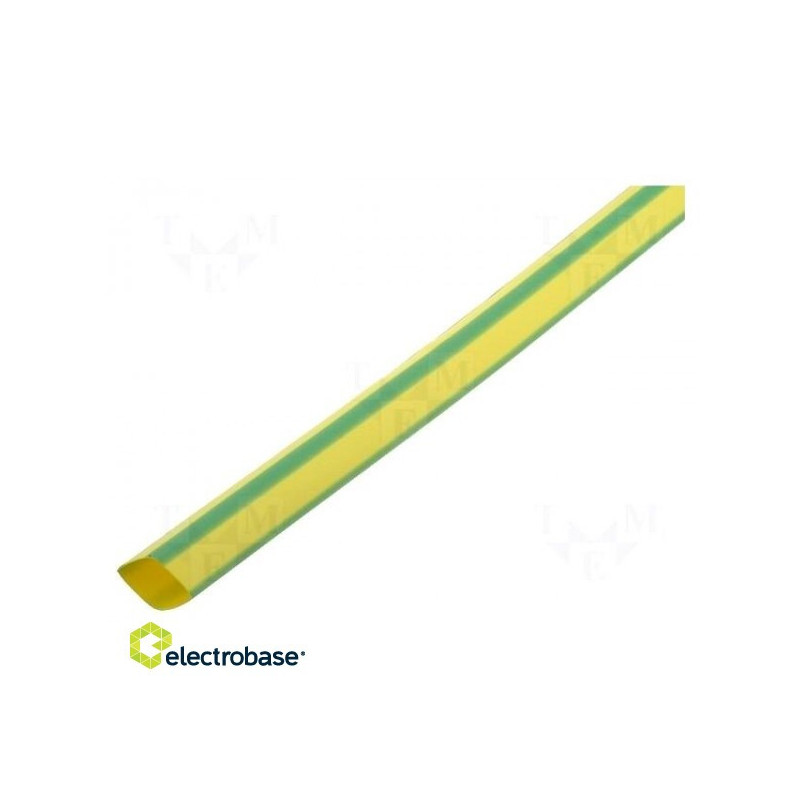 Heat shrink sleeve, adhesive-free, 2:1, 6.4 mm, L: 1 m, yellow-green