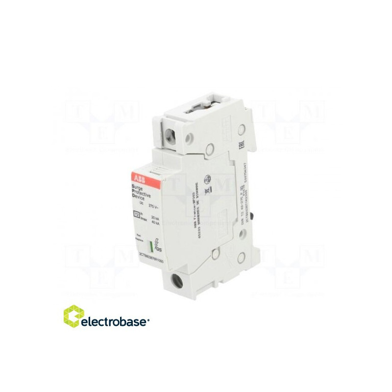 Surge arrestor Type 2 Poles: 1 40kA Uoper.max: 275VAC DIN IP20