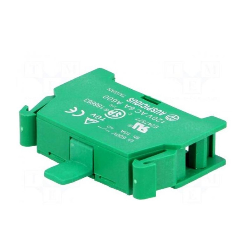 Kontaktų blokelis, 22 mm, 30 mm, -20÷60 °C, montuojamas priekyje, kontaktai: NE