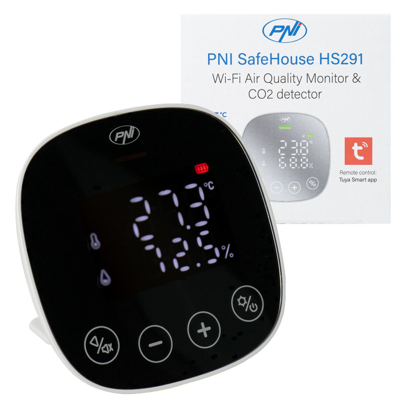 Carbon Dioxide (CO2) and Air Quality Sensor : Wi-Fi : Battery : Tuya App : HS291