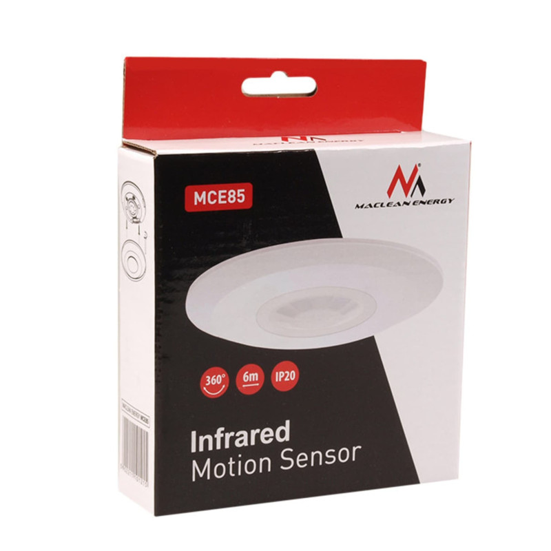 Infrared Motion Sensor - Ceiling, 360°, Maclean Energy MCE85