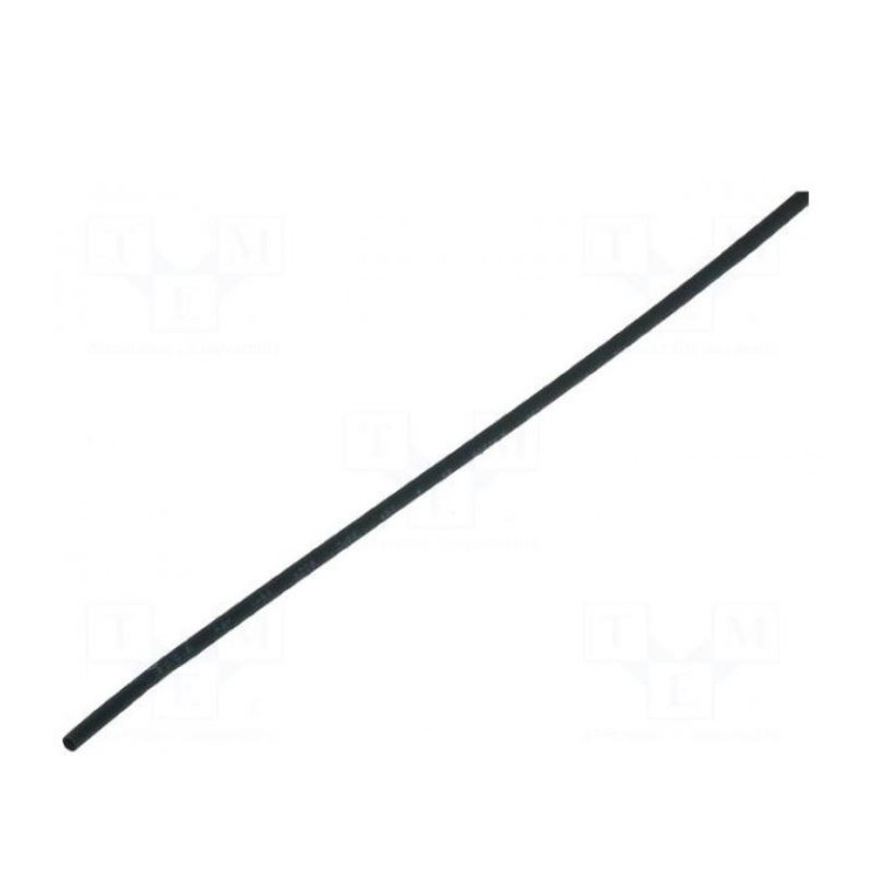 Heat shrink sleeve glueless 2: 1 2.4mm L: 1m black polyolefin