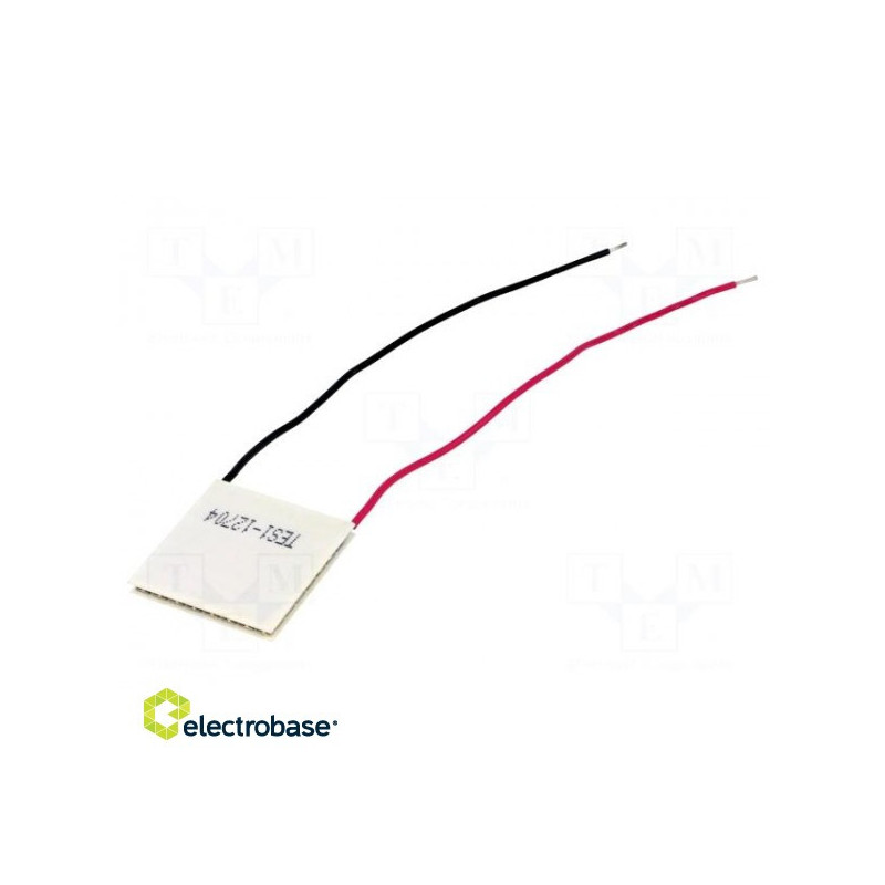 Module: Peltier, 14.6 V, 4.3A, 30x30x3.3mm, 36W, Mat: Al2O3, 16AWG