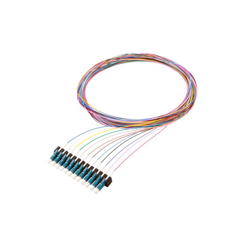 LC 12 spalvų pigtail laidų rinkinys / SM / 1.0m, FIN standartinis, sandariai buferuotas