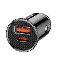 Circular Plastic A+C 30W PPS Car Charger Black
