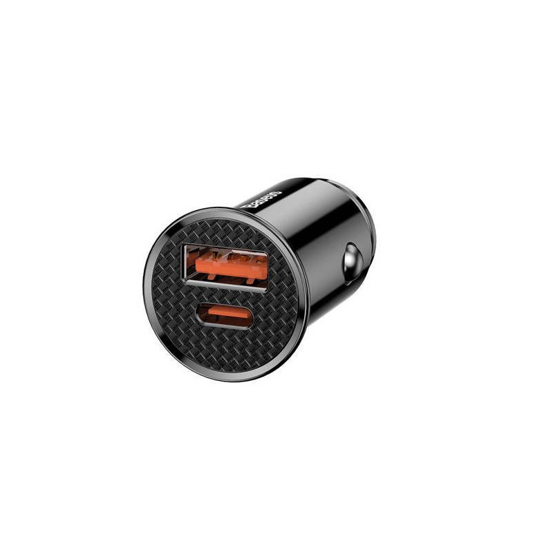 Circular Plastic A+C 30W PPS Car Charger Black