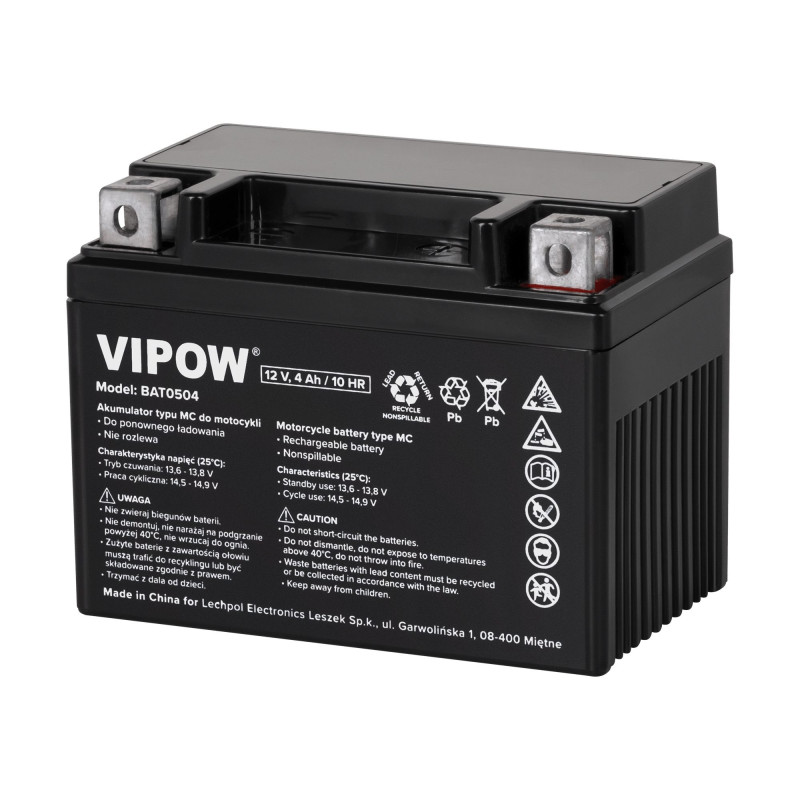 Motorcycle battery 12V 3Ah, Terminal: G3, Maximum starting current 45A, Moto