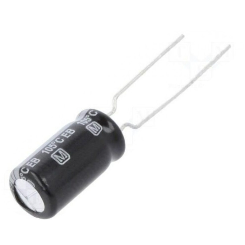 Kondensatorius: elektrolitinis, mažos varžos THT 100uF 63VDC ¨8x15mm