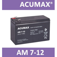 AGM 12V 7Ah battery :: For UPS devices :: 12 volts, 7 ampere-hours (Ah) :: Terminal type T2 (6.35 mm)