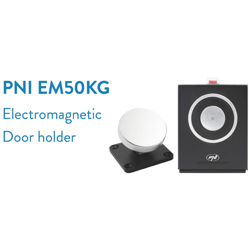 Apsauga nuo gedimų NO durų atidarymo laikančio elektromagneto, montuojama ant sienos, laikomoji jėga 50 kg,