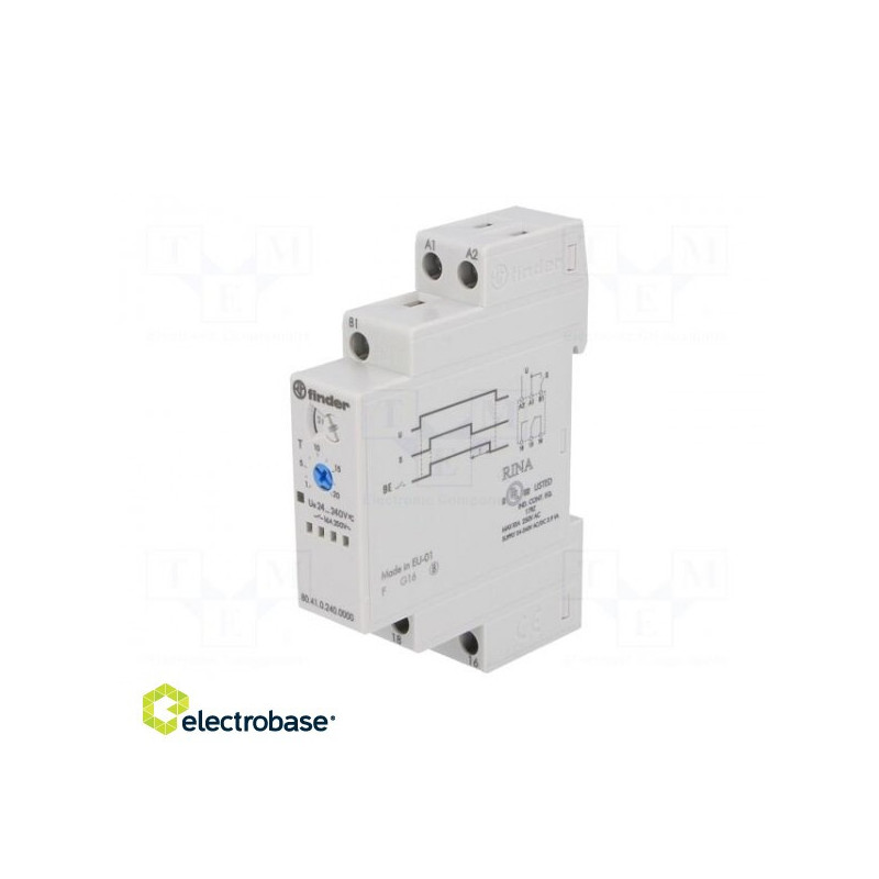 Laikmatis, 0,1 s ÷ 24 val., SPDT, 250 VAC / 10 A, Taikymas: 24 ÷ 240 VAC, 24 ÷ 240 VDC, IP21