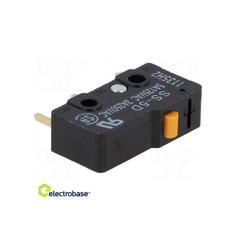 Microswitch SNAP ACTION without lever SPDT 5A / 125VAC ON-(ON)