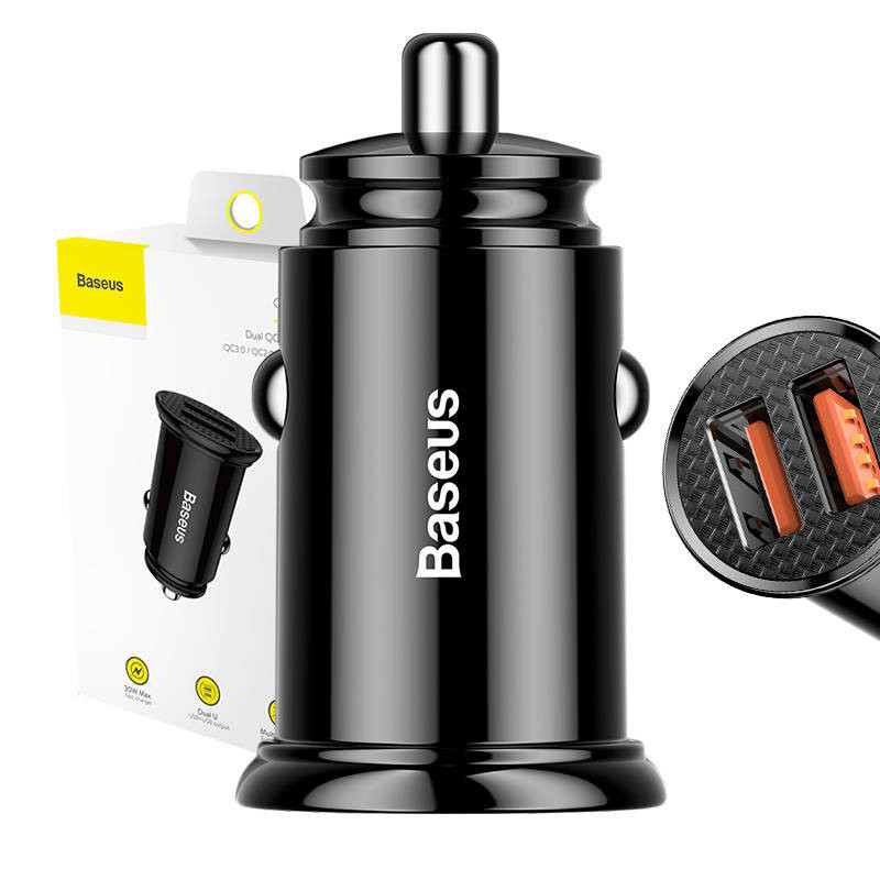 Baseus Circular Car Charger 2xUSB : QC3.0 : 5A : 30W