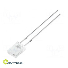 LED, rectangular, 2x5x7mm, blue, 500÷750mcd, 100°, Front: flat, 20mA