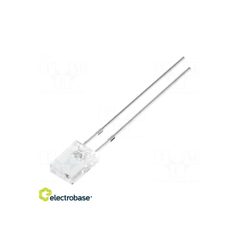 LED, rectangular, 2x5x7mm, blue, 500÷750mcd, 100°, Front: flat, 20mA