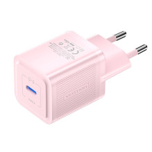 1 prievado USB-C GaN įkroviklis (20 W) rožinis