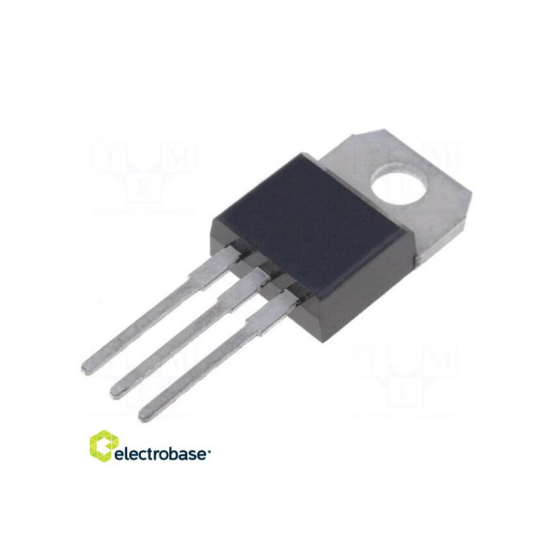 Tranzistorius: NPN, bipolinis, Darlington, 100 V, 8 A, 70 W, TO220AB